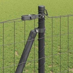 Clôture avec poteau Gris 1,2 x 25 m Acier et PVC 530244530244