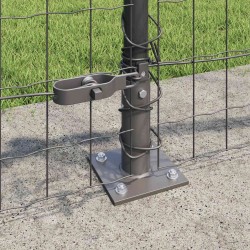 Clôture avec poteau Gris 0,4 x 25 m Acier et PVC 530247530247
