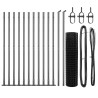 Clôture avec poteau Gris 1 x 25 m Acier et PVC 530250530250