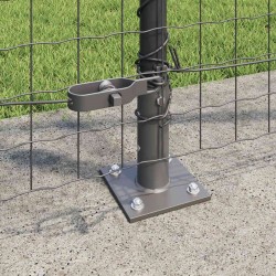 Clôture avec poteau Gris 1,2 x 25 m Acier et PVC 530260530260