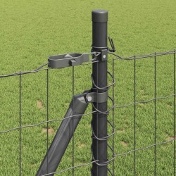 Clôture avec poteau Gris 1 x 25 m Acier et PVC 530261530261