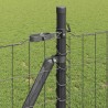 Clôture avec poteau Gris 1 x 25 m Acier et PVC 530261530261