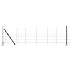 Clôture avec poteau Gris 0,4 x 25 m Acier et PVC 530263530263