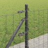 Clôture avec poteau Gris 0,4 x 25 m Acier et PVC 530263530263