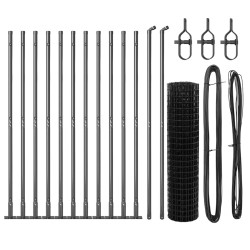 Clôture avec poteau Gris 0,8 x 25 m Acier et PVC 530265530265