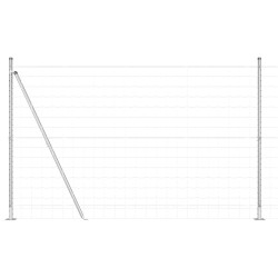 Clôture avec poteau Argenté 1,4 x 10 m Acier 530267530267