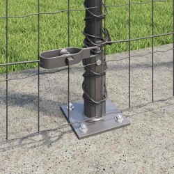 Clôture avec poteau Gris 1,6 x 10 m Acier et PVC 530269530269