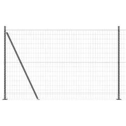 Clôture avec poteau Gris 1,5 x 10 m Acier et PVC 530270530270