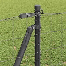Clôture avec poteau Gris 1,2 x 25 m Acier et PVC 530273530273