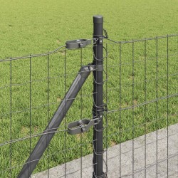 Clôture avec poteau Gris 0,4 x 50 m Acier et PVC 530277530277