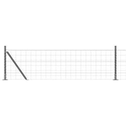 Clôture avec poteau Gris 0,4 x 25 m Acier et PVC 530279530279
