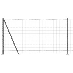 Clôture avec poteau Gris 1,2 x 25 m Acier 530280530280