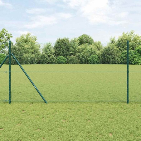 Poteau de clôture. Vert 10 x 1 m (maille de 13 mm) Acier et PVC 530353530353