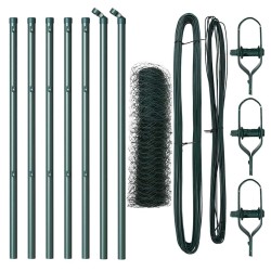 Poteau de clôture. Vert 10 x 0,8 m (maille de 50 mm) 530354530354