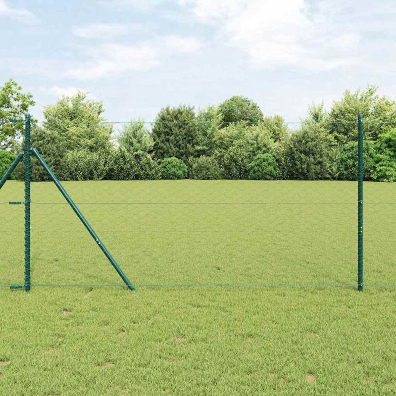 Poteau de clôture. Vert 10 x 1,2 m (maille 50 mm) Acier et PVC 530358530358