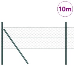 Poteau de clôture. Vert 10 x 0,5 m (maille 36 mm) Acier et PVC 530361530361