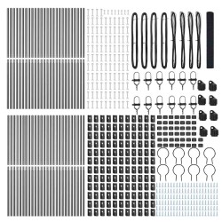 Poteau de clôture. Gris 100 x 1 m (maille de 16 x 16 mm) 530494530494