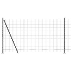 Clôture avec poteau Gris 1,2 x 10 m Acier et PVC 530522530522