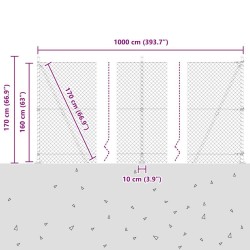 Poteau de clôture. Vert 10 x 1,6 m (maillage 40 x 40 mm) 530559530559