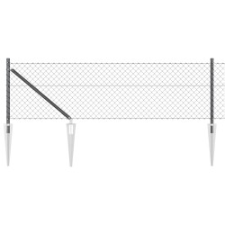 Poteau de clôture. Gris 10 x 0,8 m (maille de 40 x 40 mm) 530580530580
