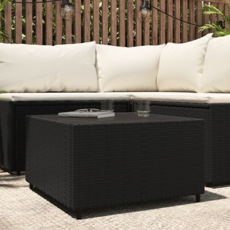 Table basse de jardin Carré Noir 50x50x30 cm Résine tressée 530620530620