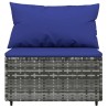 Salon de jardin 3 pcs avec coussins Gris Résine tressée 530621530621