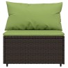 Salon de jardin 3 pcs avec coussins marron résine tressée 530622530622