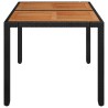 Table de jardin dessus en bois Noir 90x90x75 cm Résine tressée 530625530625
