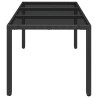 Table de jardin dessus en verre Noir 150x90x75cm Résine tressée 530627530627