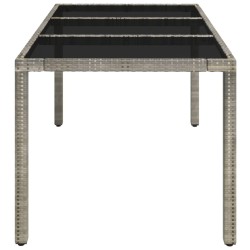 Table de jardin dessus en verre Gris 150x90x75cm Résine tressée 530628530628