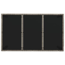 Table de jardin dessus en verre Gris 150x90x75cm Résine tressée 530628530628