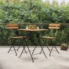 Chaises de bistrot pliantes lot de 2 Bois de teck solide acier 530633530633