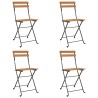 Chaises de bistrot pliantes lot de 4 Bois teck solide et acier 530634530634