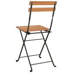Chaises de bistrot pliantes lot de 4 Bois teck solide et acier 530634530634