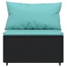 Salon de jardin 4 pcs avec coussins Noir Résine tressée 530640530640