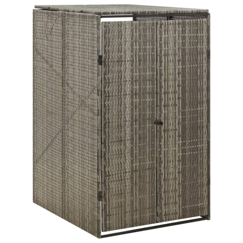 Abri pour poubelle Gris 70x80x117 cm Résine tressée 530642530642