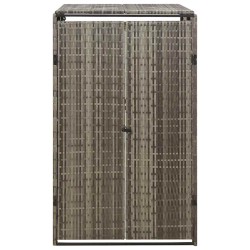 Abri pour poubelle Gris 70x80x117 cm Résine tressée 530642530642