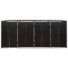 Abri pour poubelle quadruple Noir 274x80x117 cm Résine tressée 530643530643