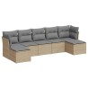 Salon de jardin avec coussins 7 pcs gris clair résine tressée 530647530647