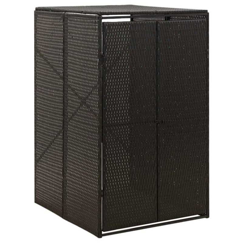 Abri pour poubelle Noir 70x80x117 cm Résine tressée 530653530653
