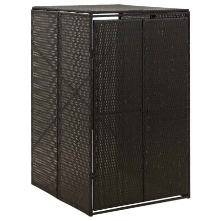 Abri pour poubelle Noir 70x80x117 cm Résine tressée 530653530653