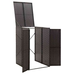 Abri pour poubelle Noir 70x80x117 cm Résine tressée 530653530653