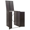 Abri pour poubelle Noir 70x80x117 cm Résine tressée 530653530653