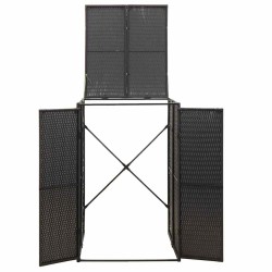 Abri pour poubelle Noir 70x80x117 cm Résine tressée 530653530653