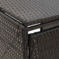 Abri pour poubelle Noir 70x80x117 cm Résine tressée 530653530653