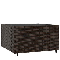 Table basse de jardin carré marron 50x50x30 cm résine tressée 530655530655