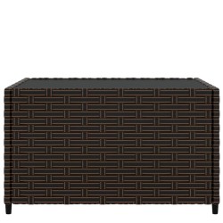 Table basse de jardin carré marron 50x50x30 cm résine tressée 530655530655