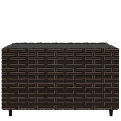 Table basse de jardin carré marron 50x50x30 cm résine tressée 530655530655