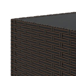 Table basse de jardin carré marron 50x50x30 cm résine tressée 530655530655