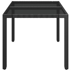 Table de jardin dessus en verre Noir 90x90x75 cm Résine tressée 530657530657
